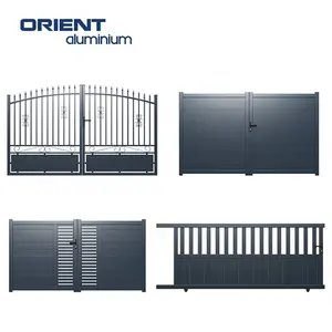Передние РАЗДВИЖНЫЕ европейские главные дизайнерские ворота гриль для дома новые современные алюминиевые ворота для дома уличные простые главные ворота цена