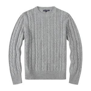 Pull d'hiver en coton mélangé anti-rétrécissement et anti-rides pour hommes avec logo personnalisé sur le devant OEM/ODM tricots à col rond et à impression numérique - Product Image 1