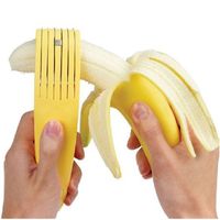 Trancheuse de chips de banane en acier inoxydable avec poignée en plastique de bonne prise en main pour outils de gadgets de cuisine avec hachoir à salade de fruits