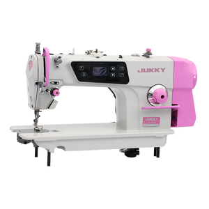 JUKKY JK9806 High-Speed Automatic Lockstitch Industrial Sewing Machine Direct Drive Computerized Trimming Leather Pink Color - Product Image 1