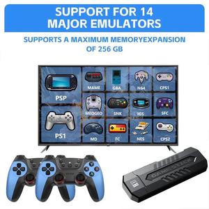 Console de jeu vidéo rétro portable pour deux joueurs, compatible TV, 4K HD 3D, manette sans fil, Plug & Play X2, bleue, classique - Product Image 3