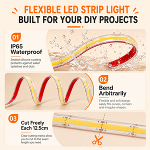 ไฟแถบ <span class=keywords><strong>LED</strong></span> COB <span class=keywords><strong>220V</strong></span> สำหรับใช้งานกลางแจ้ง ม้วน 100 เมตร ขนาด 8 มม. Ip65 10 วัตต์ต่อเมตร แรงดันสูง ตัดได้ ยืดหยุ่น แถบ COB 3000K 4000K 6000K - Product Image 4