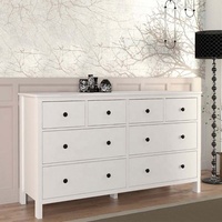 Commode de rangement en bois pour salon et chambre à coucher, meuble blanc avec 8 tiroirs