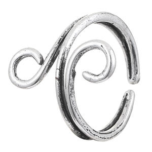 复古铜不规则圆环银色几何线线戒指女性生日派对舞会珠宝礼品 - Product Image 2