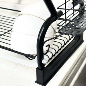 Escurridor de Platos Nórdico de Gran Capacidad de 2 Niveles, Escurridor de Platos Metálico para Armario con Soporte para Palillos y Platos - Product Image 5