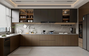 Ensemble complet d'armoires de cuisine modernes en bois massif personnalisées de haute qualité pour une conception de cuisine luxueuse - Product Image 4