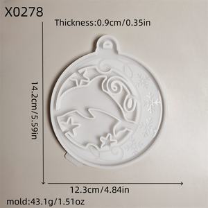 Molde de fundición de resina hecho a mano X0278 DIY estilo Ins silicona delfín colgante de pared adorno decorativo herramientas para pasteles - Product Image 2