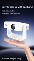 Mini-projecteur C880 720P Ultra Home Cinéma Android 14 Smart LCD avec autofocus Wi-Fi 6, design portable, prise en charge 4K