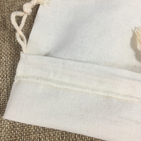 6x8 inch herbruikbare, recyclebare mousseline tassen met trekkoord voor fruit, groenten, rijst, noten, boodschappen, natuurlijke katoenen tas