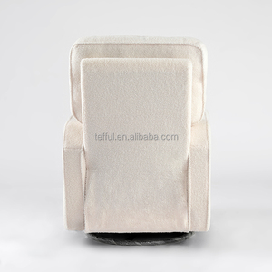 Sillón reclinable electrónico giratorio con función de balanceo y port USB en tela Boucle - Product Image 5
