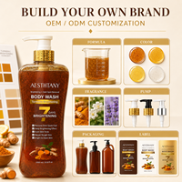 AESTHTANY Gel Douche Éclaircissant et Nourrissant au Curcuma 1000ml – Réparation Cutanée en 7 Jours, Contrôle du Sébum et Exfoliation pour Femmes Adultes