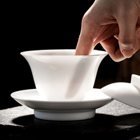 Bol à thé en porcelaine blanche douce, tasse à thé en céramique, bol à thé fin, service à thé Kung Fu