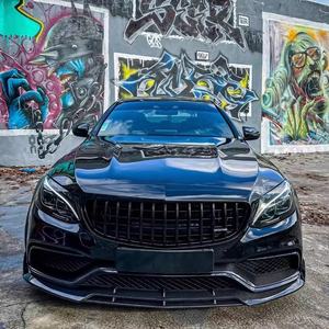 طقم تحويل قطع غيار السيارات: شفة أمامية ومشتت أمامي من ألياف الكربون مزدوجة الطبقات، طراز بابوس AMG، لمرسيدس-بنز W205 - Product Image 4