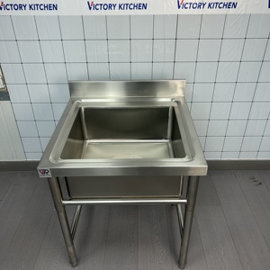 VICTORY KITCHEN Fregadero individual de preparación de cocina de acero inoxidable para hoteles, restaurantes y suministros de laboratorios - Product Image 1