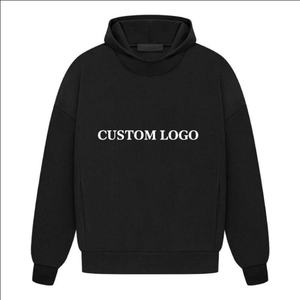 Supplier Wholesale Luxury Black <b>Cropped</b> <b>Top</b> Hoodie Custom Puff Printed Heavyweight Cotton Oversized <b>Cropped</b> Hoodie With Pocket - Product Image 6