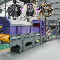 Machine à ouvrir les sacs à ordures municipales entièrement automatique, machine à déchirer les sacs en plastique horizontaux