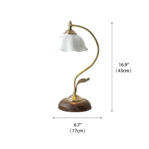 Lámpara <span class=keywords><strong>de</strong></span> Mesa Vintage <span class=keywords><strong>de</strong></span> Estilo Campestre Francés, Clásica Europea, <span class=keywords><strong>de</strong></span> Latón, con Brazo Curvo, Pantalla <span class=keywords><strong>de</strong></span> Cristal Floral, Lámpara <span class=keywords><strong>de</strong></span> Mesa <span class=keywords><strong>de</strong></span> Latón Vintage <span class=keywords><strong>de</strong></span> Alta Gama - Product Image 5