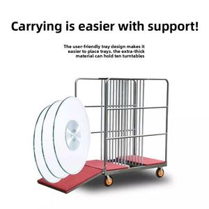 Carrito de Almacenamiento para Tocadiscos de Vidrio Templado con Diseño que Ahorra Esfuerzo, Capacidad para 10 Piezas, <span class=keywords><strong>Ruedas</strong></span> Universales, Negro/Rojo/Plateado - Product Image 4