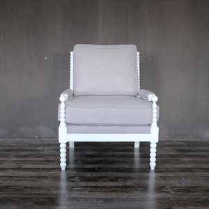 Support Customization Hamptons Style Furniture Style White Wooden Frame Bobbin <strong>Spindle</strong> Arm <strong>Chair</strong> - Product Image 3