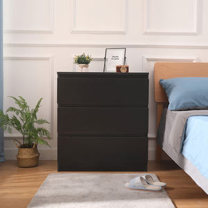 Mesita De Noche blanca De 30 cm con 3 cajones, mesita De Noche para dormitorio - Product Image 4