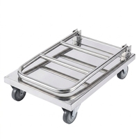 Chariot à main multifonctionnel en acier inoxydable 201 304 pour la restauration, chariot pliable pour la cuisine, chariot de livraison pour restaurant, chariot de service