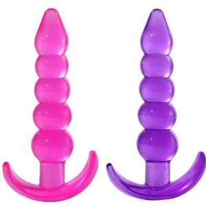 Cinque perline anale Plug lungo di cristallo di gelatina di testa anale giocattolo dilatatore per gli uomini e le donne - Product Image 2