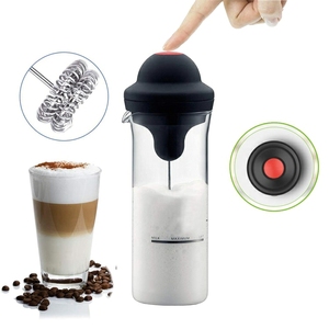 Pengaduk busa susu listrik otomatis, cangkir teko pengocok susu 400ml dengan dudukan pencampur minuman genggam - Product Image 4