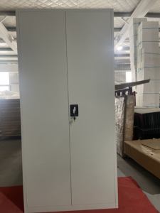 Armoire de classement de bureau en acier thermolaqué, mobilier de rangement métallique, avec serrure à clés et porte vitrée - Product Image 5