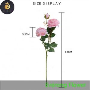 Vendita all'ingrosso migliore fiore di peonia rosa artificiale cina di seta decorazione di nozze fiore artificiale - Product Image 5