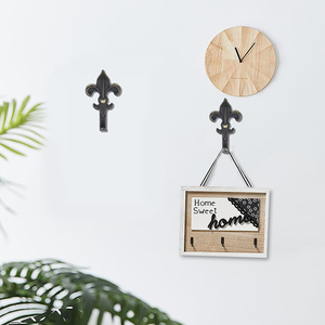 Antique Bronze Mini Kẽm hợp kim Fleur de LIS tường trang trí nội thất <span class=keywords><strong>Hooks</strong></span> - Product Image 2