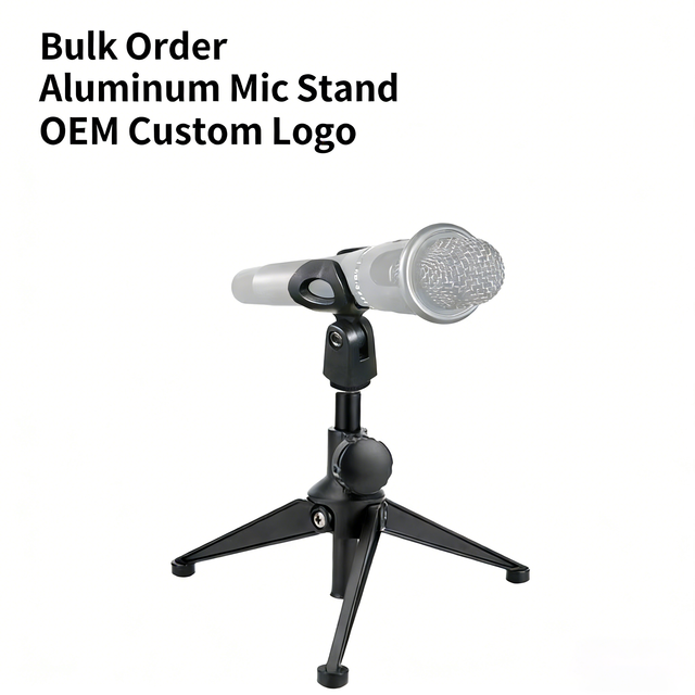 Bulk OEM ODM Adjustable Professional Metal Microphone Stand 360 Degree Rotating Two-in-One Design for Studio Desktop Broadcast