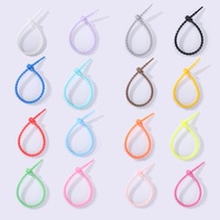Attache-câble torsadée en silicone réutilisable de 210 mm, sangle flexible pour l'organisation de câbles, pendentif de sac pour poupée en peluche DIY, porte-clés extensible