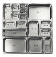 304 Edelstahl GN-Behälter Gastronorm-Behälter mit Deckel in Verschiedenen Größen Dampfgarer-Behälter für Restaurant Buffet Catering Lebensmittelaufbewahrung