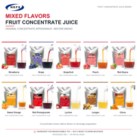 Jus concentré en purée pour la restauration, 1 kg x 12 sachets, carton de 10 saveurs pour cafés, bars à jus et restaurants