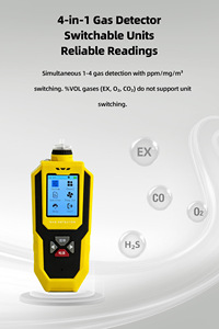 เครื่องตรวจจับก๊าซแบบพกพา DUOTESI 4-in-1, ความไวสูงสำหรับ O2/CO/H2S/EX, ราคาโรงงาน, สินค้าขายดีสำหรับการเกษตร/อุตสาหกรรม/ห้องปฏิบัติการ - Product Image 4
