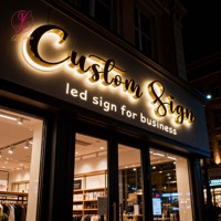 Enseigne LED extérieure étanche personnalisée en métal 3D rétroéclairée pour devanture de magasin, signalétique publicitaire pour commerce