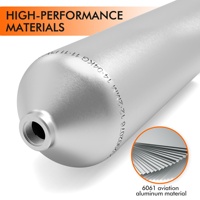 TUDIVING Bouteille en aluminium 6061 haute pression 20mpa 200Bar 11.1L 3000psi pour sports nautiques et plongée sous-marine