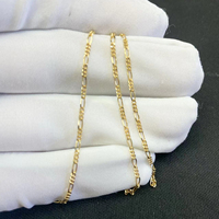 Vente chaude Au750 Or Réel Solide 18K Pur Or Chaîne Rouleau Figaro Or Collier Chaîne Bijoux En Gros Chaînes En Vrac