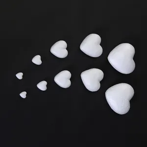 10pcs 3.5-10cm Polystyrene Styrofoam Foam Ball White Craft Heart-shaped For DIY Christmas Party Decoration Supplies Gifts
