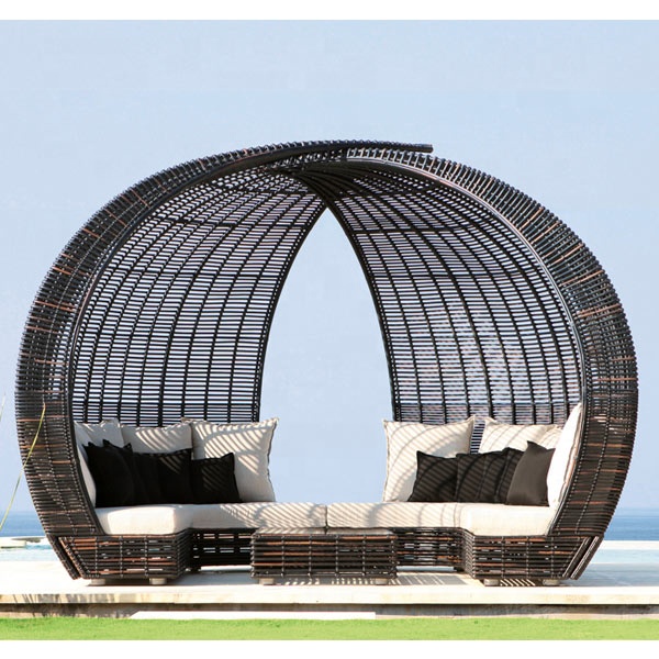 Beach pool outdoor garden sets rattan chaise lounger chair daybed furniture sale