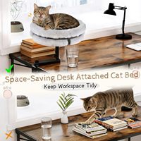 Hamac pour chat amovible à fixer sur le bureau, 360° °   Lit rotatif à hauteur réglable avec fourrure douce