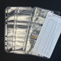 Nouvelles pochettes de classeur A6 durables à 6 trous, double couche, pour planificateur budgétaire, avec enveloppes transparentes en PVC à 3 poches