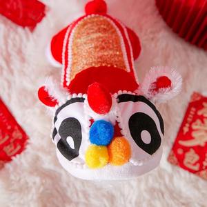 शेर नृत्य पालतू जानवर नए साल के उत्सव की पोशाक के चार पैर वाले मजाकिया पोशाक कुत्ते बिल्ली के साथ - Product Image 2