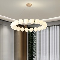 Lustre LED de luxe en gros, moderne, doré, en acrylique