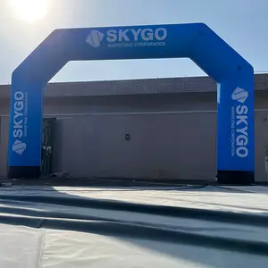 Arco de puerta inflable personalizado, arco con logotipos personalizados para eventos de carrera y deportes, 20 pies
