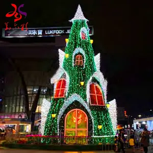 Outdoor Lighted Trees Star-shaped Light Installations Custom 20ft 30ft 40ft 50ft Giant Outdoor Lighting Christmas Tree Commercial Christmas Tree