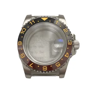 Caixa de relógio de cristal de safira de aço com moldura de 40 mm para mergulho NH35 NH36 peças de relógio Mod tampa inferior transparente