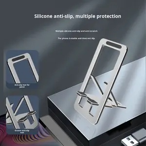 Support de téléphone portable pliable en alliage d'aluminium léger ultra fin multi-vitesses réglable pour tablettes diffusion en direct - Product Image 3