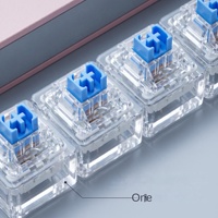 Porte-clés transparent avec logo personnalisé, clavier, touches, interrupteurs anti-stress, fidget clicker, base de clavier