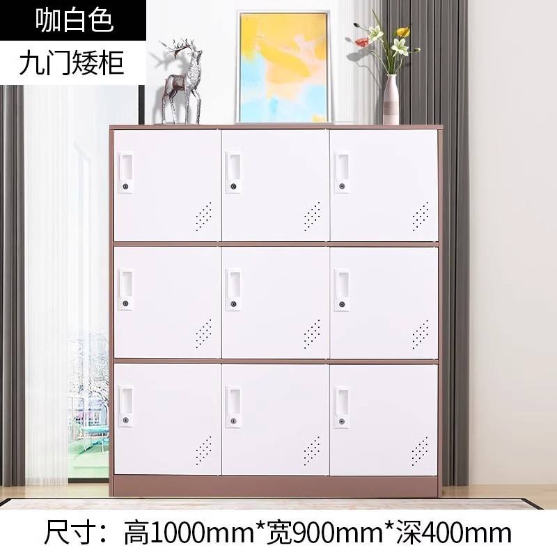 White 9-door student locker